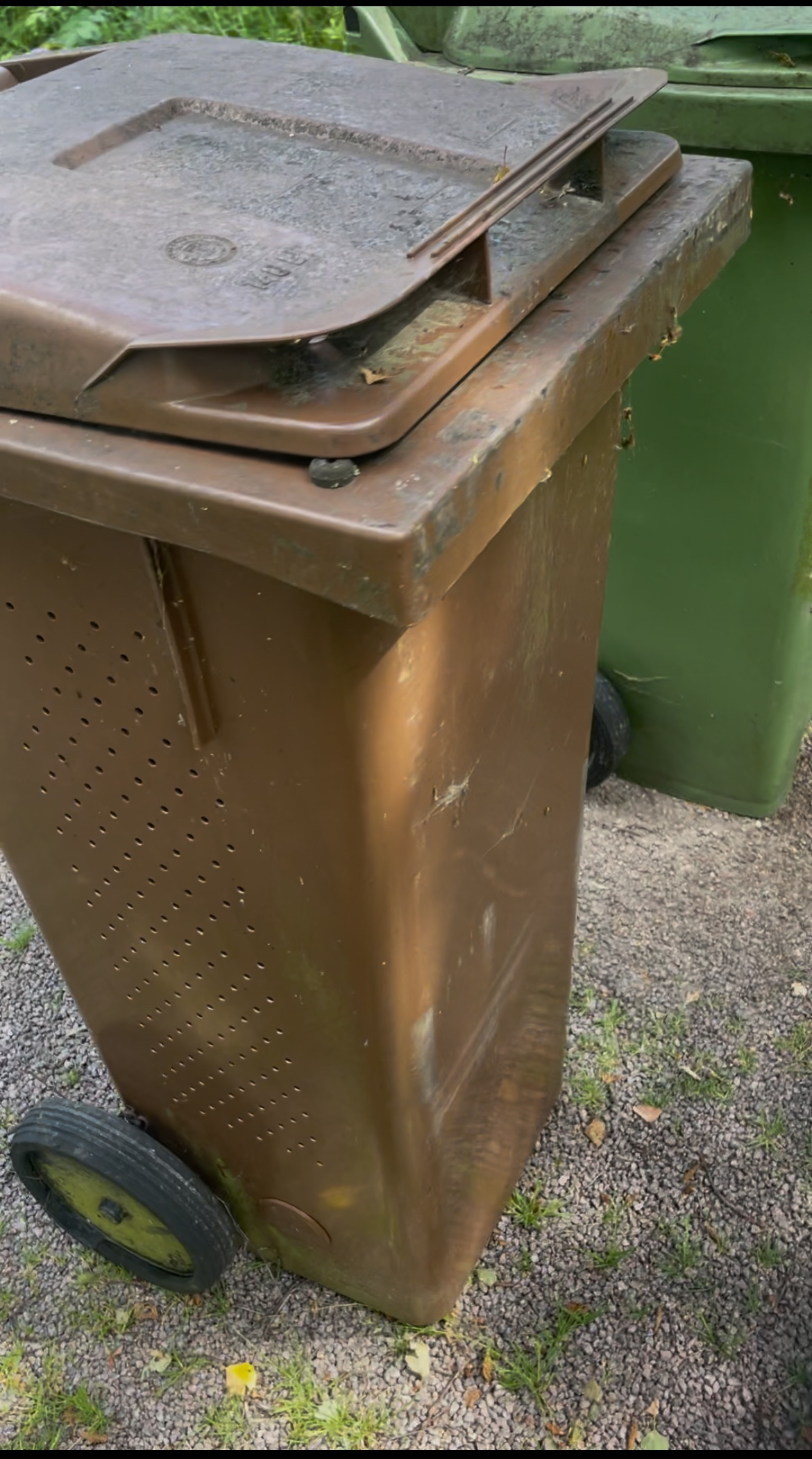 Smutsig soptunna före rengöring